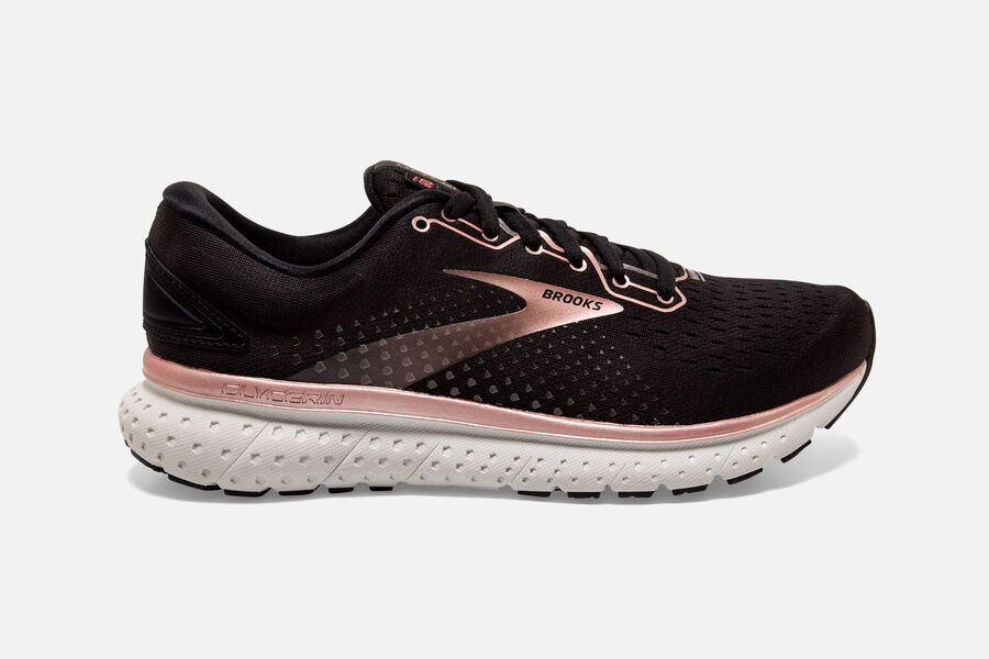 Brooks Glycerin 18 Womens Australia - Road Running Shoes - Black/Rose Gold/Grey (056-BOZYX)